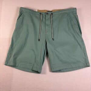 Caribbean Joe Mens Shorts Size 42 Seafoam Green Cotton Stretch Drawstring Casual